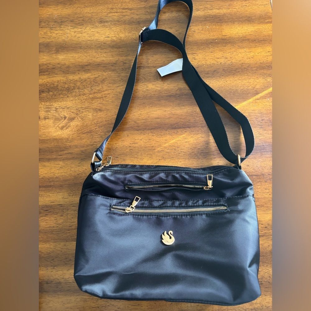Chic Black Crossbody Bag with Gold Accents by Gloria Vanderbilt NWT